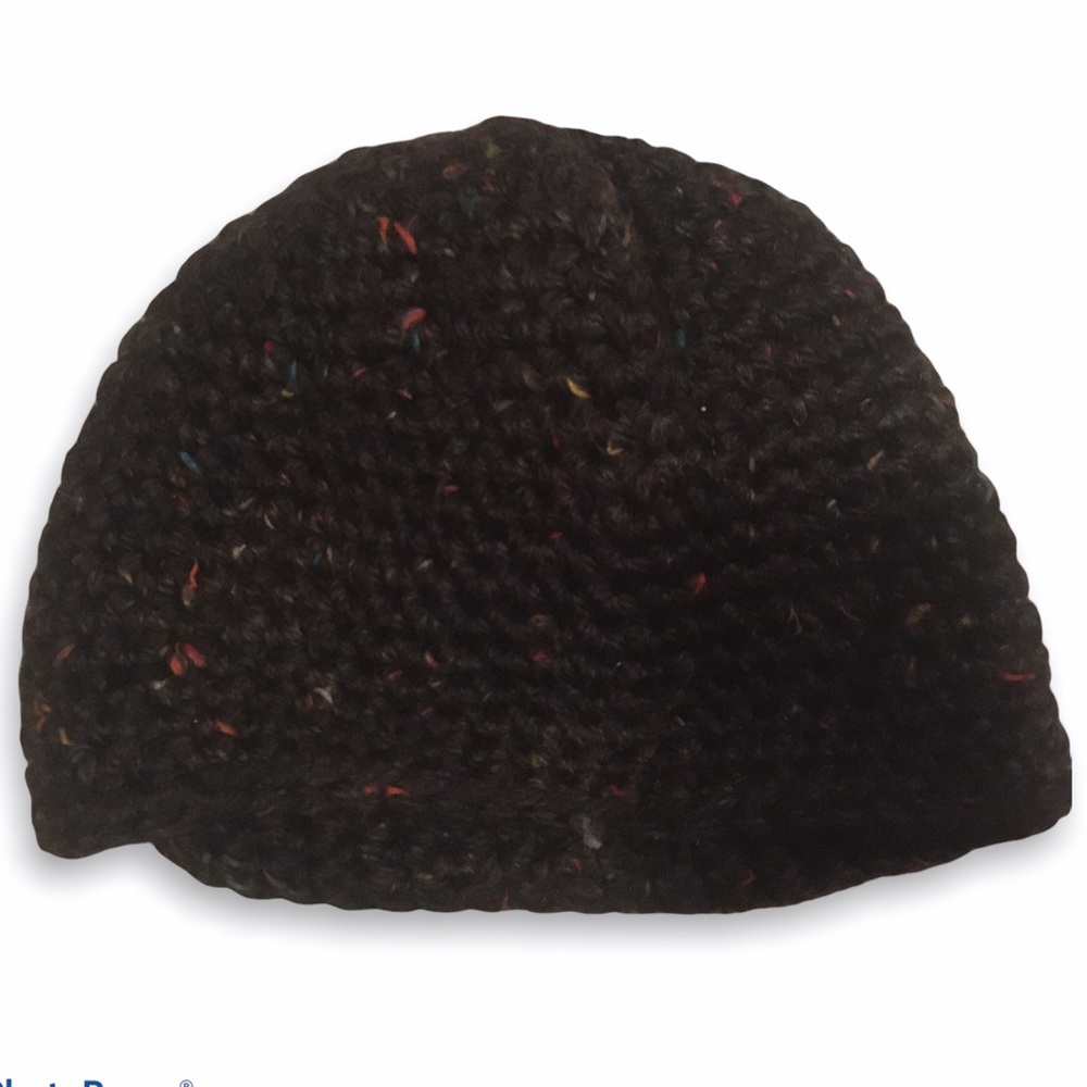 Hand Knit Winter Hat / Pony Tail Hole / Navy Blue / Black / Grey / Multicolored